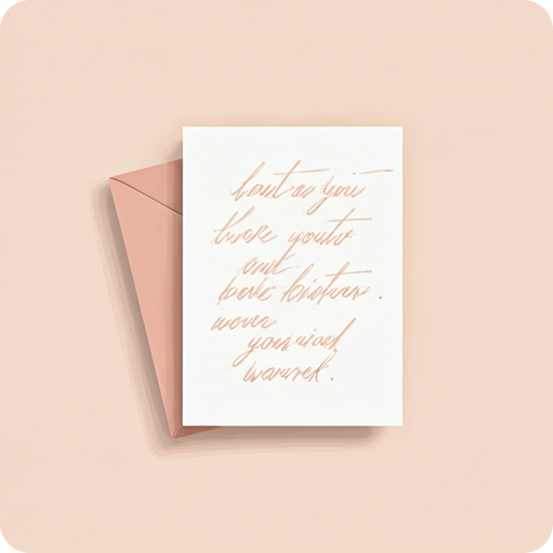 A handwritten card